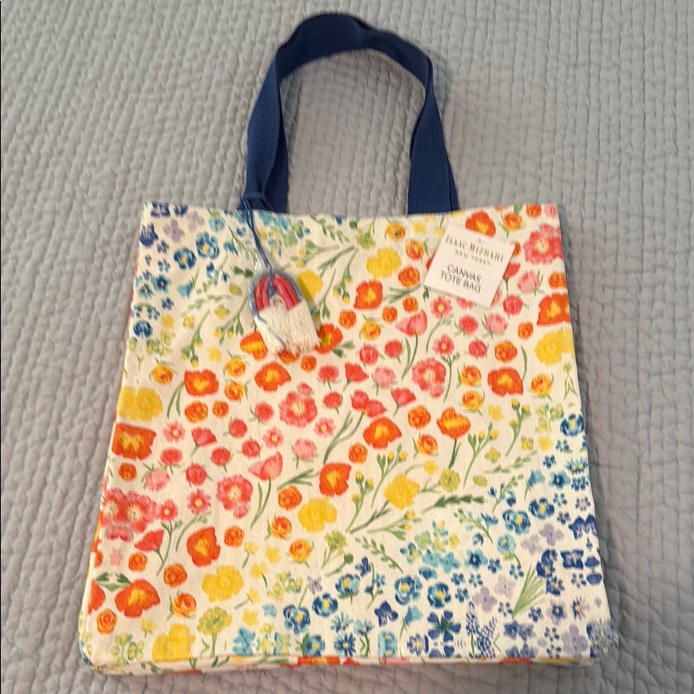 NWT 100% cotton soft & roomy floral tote bag by Isaac Mizrahi New York